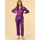 thumbnail image 3 of Conjuntos de pijama para mujer Ropa de dormir de manga larga con botones Traje de noche suave para mujer Conjuntos de salón Pj Púrpura S, 3 of 6