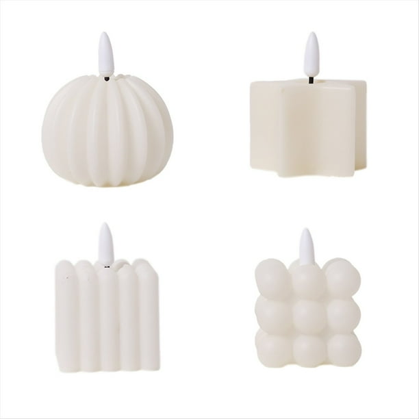 4 Velas De Calabaza A BateríA, Lindas Mini Velas De Calabaza Sin Llama Para NiñOs, Vela De Calabaza LED