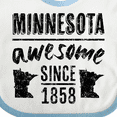 thumbnail image 4 of Inktastic Minnesota Awesome Since 1858 Boys or Girls Baby Bib, 4 of 4