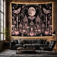 thumbnail image 6 of Nocturnal Cratered Moon with Flanked Crescent Moons Moth, Spooky Gothic for Gothic Decor Fans, Dark Art Decor, Halloween Gift, Tapestry Wall Hanging for Bedroom and Dorm, 6 of 7