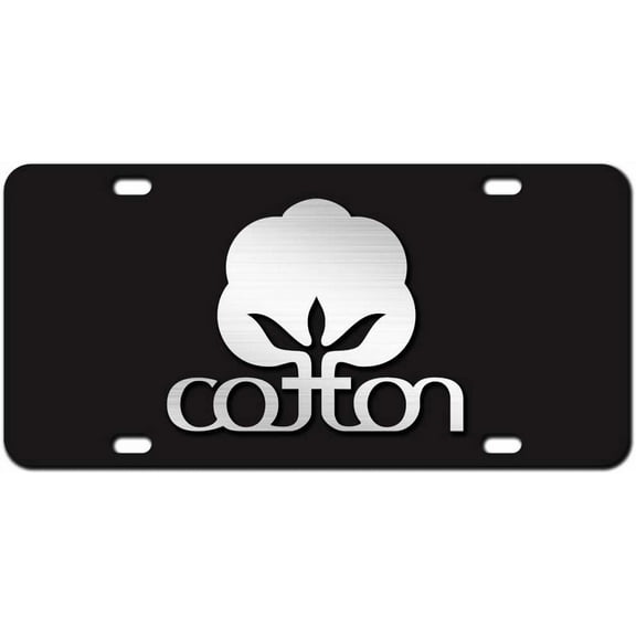 6" x 12" Novelty Decorative Cotton Farmer License Plate - 3D Mirror Graphic On 1/8 Thick Aluminum Composite License Plate