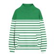 thumbnail image 5 of Yutgune Women's Striped Sweatshirt Long Sleeve Mock Neck Pullover Casual Relaxed Fit Top, 5 of 8
