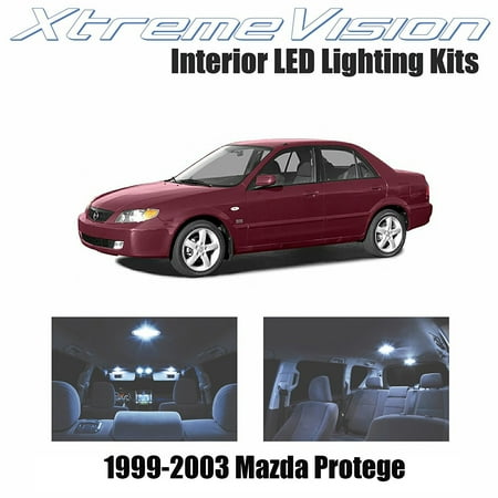 XtremeVision LED for Mazda Protege 1999-2003 (5 Pieces) Cool White Premium Interior LED Kit Package + Installation Tool