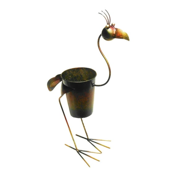 D-Art collection Iron Standing Rooster Planter Decor