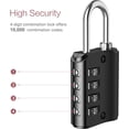 thumbnail image 4 of Outdoor Combination Padlock, 4 Digit Combination Lock with Key, Heavy Duty Weatherproof Gym Locker Lock with 2 Keys, for Fence, Case, Toolbox, 4 Pack, Black, 4 of 5
