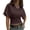 03-Brown, variant on Cinched Waist Tops for Women Fashion Dolman Sleeve Ruched Shirts Short Sleeve Crewneck Going Out Top