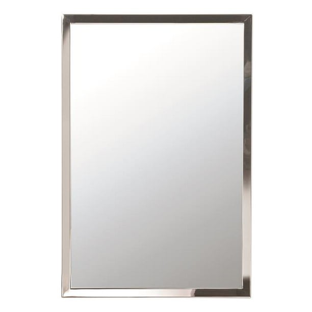 Afina Us 3 8 3036 B 30 X 36 In Urban Rectangle Wall Mirror With 0 375 Frame Brushed Stainless Steel Com X 36 In Urban Rectangle Wall Mirror, Brushed Stainless Bathroom Mirror