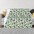 thumbnail image 1 of XMXT Throw Blanket, Colorful Bird Print Machine Washable Blankets for Sofa, 40 x 30 inches Green, 1 of 9