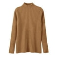 thumbnail image 4 of Gyexs Oversized Sweaters for Women Soft Turtleneck Long Sleeve Wool Sweater Fall Loose Knit Pullover Sweater Tops Women's Fashion, Gold, Size XL, 4 of 4