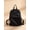 Black, variant on Back to School Soft Textured Nylon Backpack, Sweet Pom Pom Minimalist Student Bag for Women, Pink
