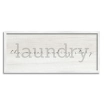 Stupell Industries Laundry Never Ending Story Cursive Typography Sign Graphic Art White Framed Art Print Wall Art, Design by Daphne Polselli