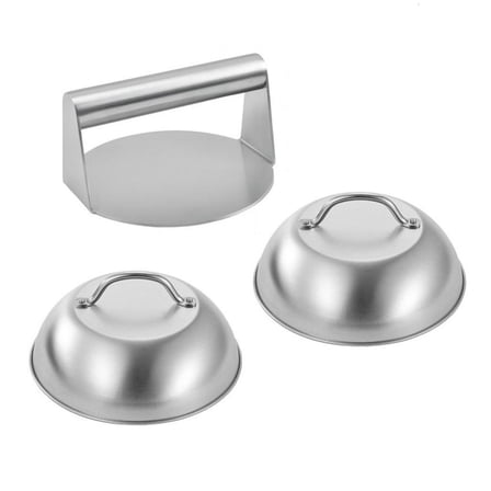 Necvior Hamburger Press Grilling Press Smasher 304StainIess Steel Round Lid for Meat