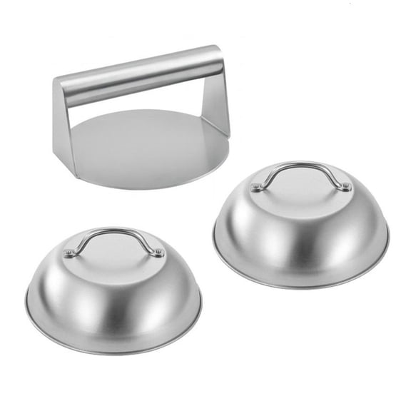 Necvior Hamburger Press Grilling Press Smasher 304StainIess Steel Round Lid for Meat