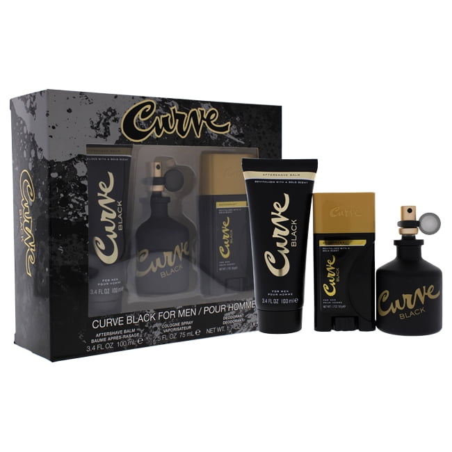 Curve Black Men's Cologne Spray, Aftershave Balm, & Deodorant Stick