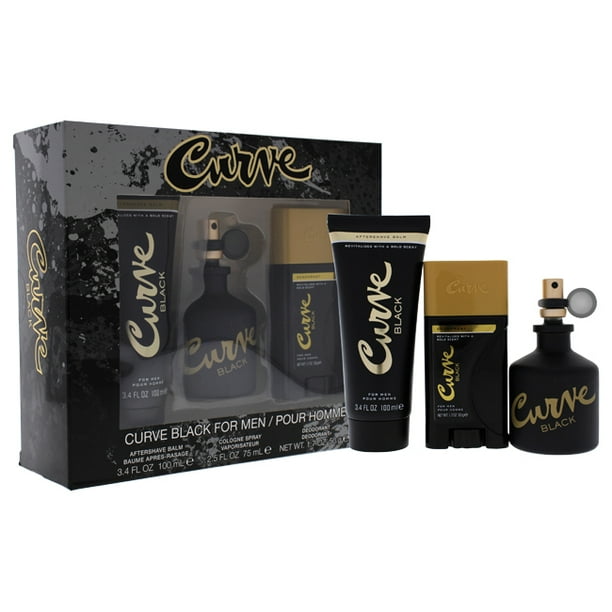 Curve Black Men's Cologne Spray, Aftershave Balm, & Deodorant Stick