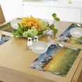 thumbnail image 4 of Ambesonne Nature Place Mats Set of 4, Sunset at Meadow Poppy, Standard Size, Red Green Blue, 4 of 6
