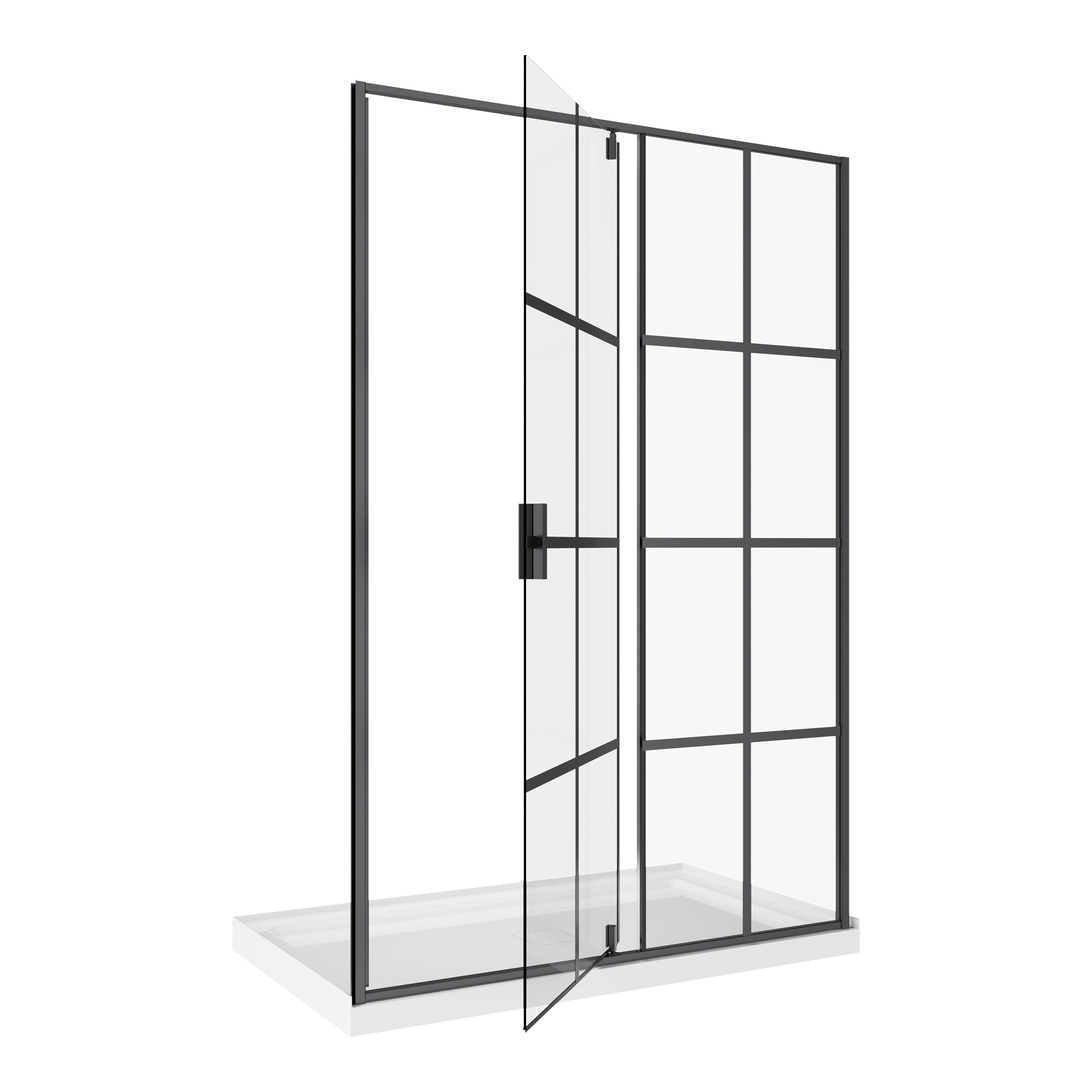 A&E Bath Veronica Bath Screen Shower Enclosure Black Matt 32x60 With Acrylic Base