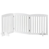 ZENSTYLE 24 Inch Foldable Pet Fence Home Entryway Doorway Indoor Dog Fence Pet Gate 3 Panels White
