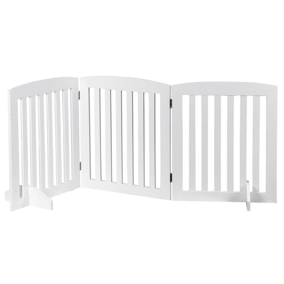 ZENSTYLE 24 Inch Foldable Pet Fence Home Entryway Doorway Indoor Dog Fence Pet Gate 3 Panels White