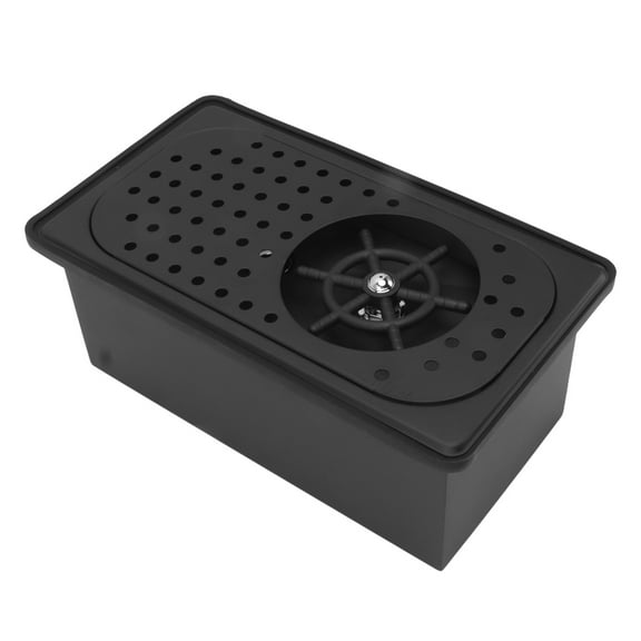 Pitcher Rinser Stainless Steel Free From Opening Kitchen Sink Automatic Glass Cup Washer for Hotel Bar Coffee Milk Tea Cup Black Large