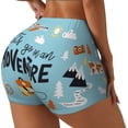 thumbnail image 2 of Kdxio Let's Go on an Adventure Print Workout Shorts for Women Seamless Soft Smooth Gym Yoga Scrunch Active Shorts, 2 of 9