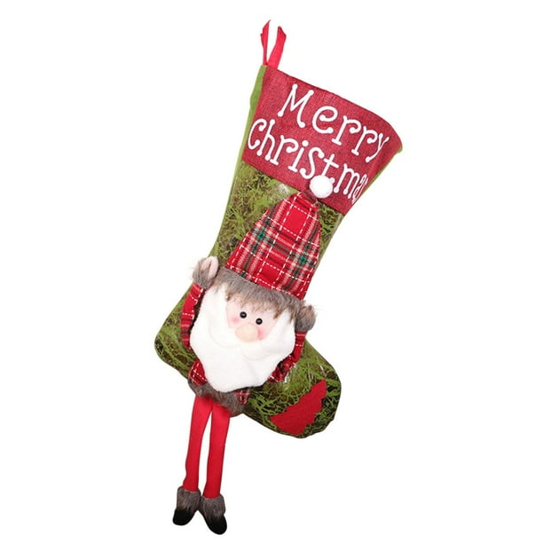 Bolsa de dulces, regalo de Navidad, decoración para árbol de Navidad, medias, calcetines de muñeco de nieve de Navidad, decoración