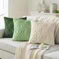 thumbnail image 4 of DecorUhome Paquete de 2 fundas de almohada de 18 x 18, fundas de almohada de lana sintética suave para sofá, color beige (solo funda de almohada, no incluye rellenos), 4 of 8