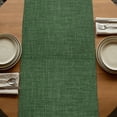 thumbnail image 5 of Dark Green Burlap Texture 70 Inch Table Runner, Farmhouse Vintage Green Farmhouse Dresser Scarf Cotton & Linen Tablerunner for Dining/Kitchen Island/Holiday Party Décor 13" x 70", 5 of 9