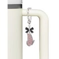 thumbnail image 3 of Delight Jewelry Silvertone Large Translucent Pink Flying Butterfly - Silvertone Bow Charm Accessory for Tumblers and Thermal Cups, 3 of 4