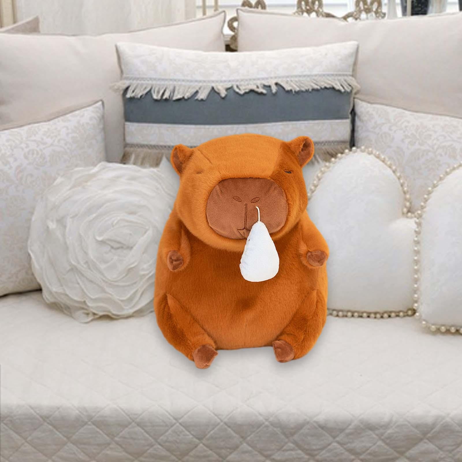 LeeQinersw Capybara Plush Toy with Pullable Snot Bubbles Ornament Home Decoration Sofa Soft