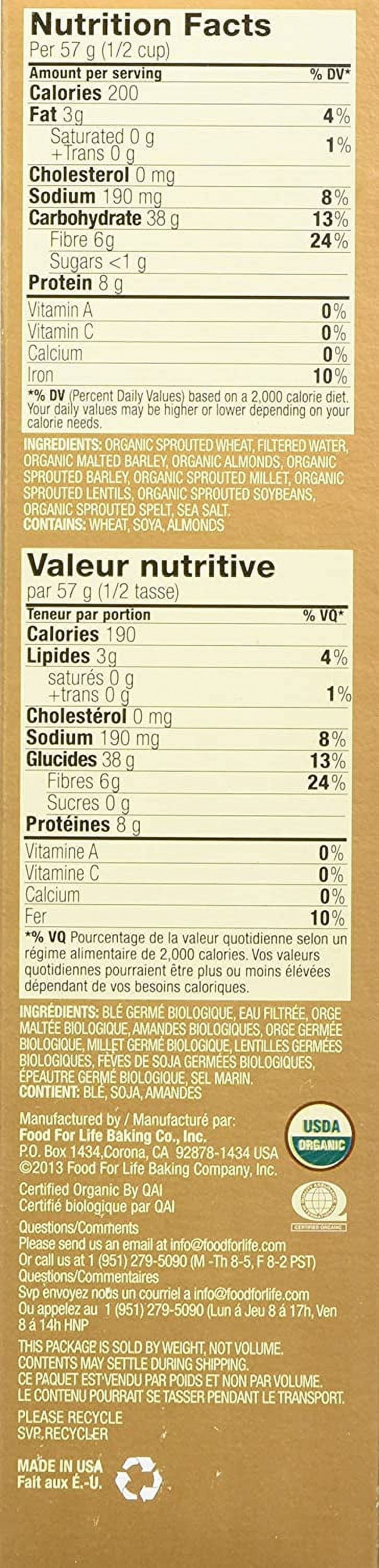 Food For Life, Ezekiel 4:9, Sprouted Whole Grain Cereal, Almond, 16 oz