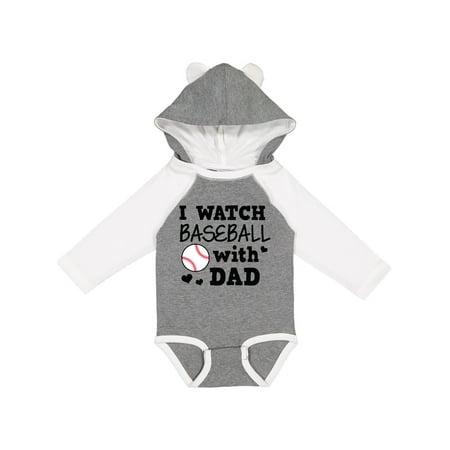 

Inktastic I Watch Baseball with My Dad Gift Baby Boy or Baby Girl Long Sleeve Bodysuit