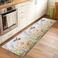 thumbnail image 2 of Runner Rugs 2x6 Ft, Spring Floral Non Slip Area Rugs for Kitchen Bedroom Entryway, Hummingbird Summer Botanical Watercolor Washable Carpet Runner Rug Floor Mats for Bedroom Home Decor, 2 of 9