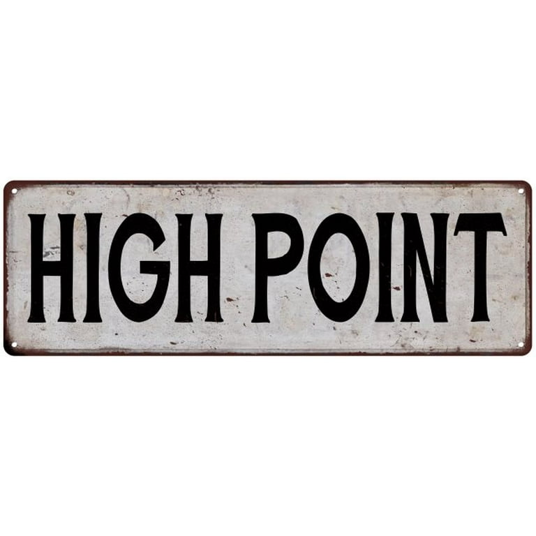 HIGH POINT Vintage Look Rustic Metal City State Sign x 18 High