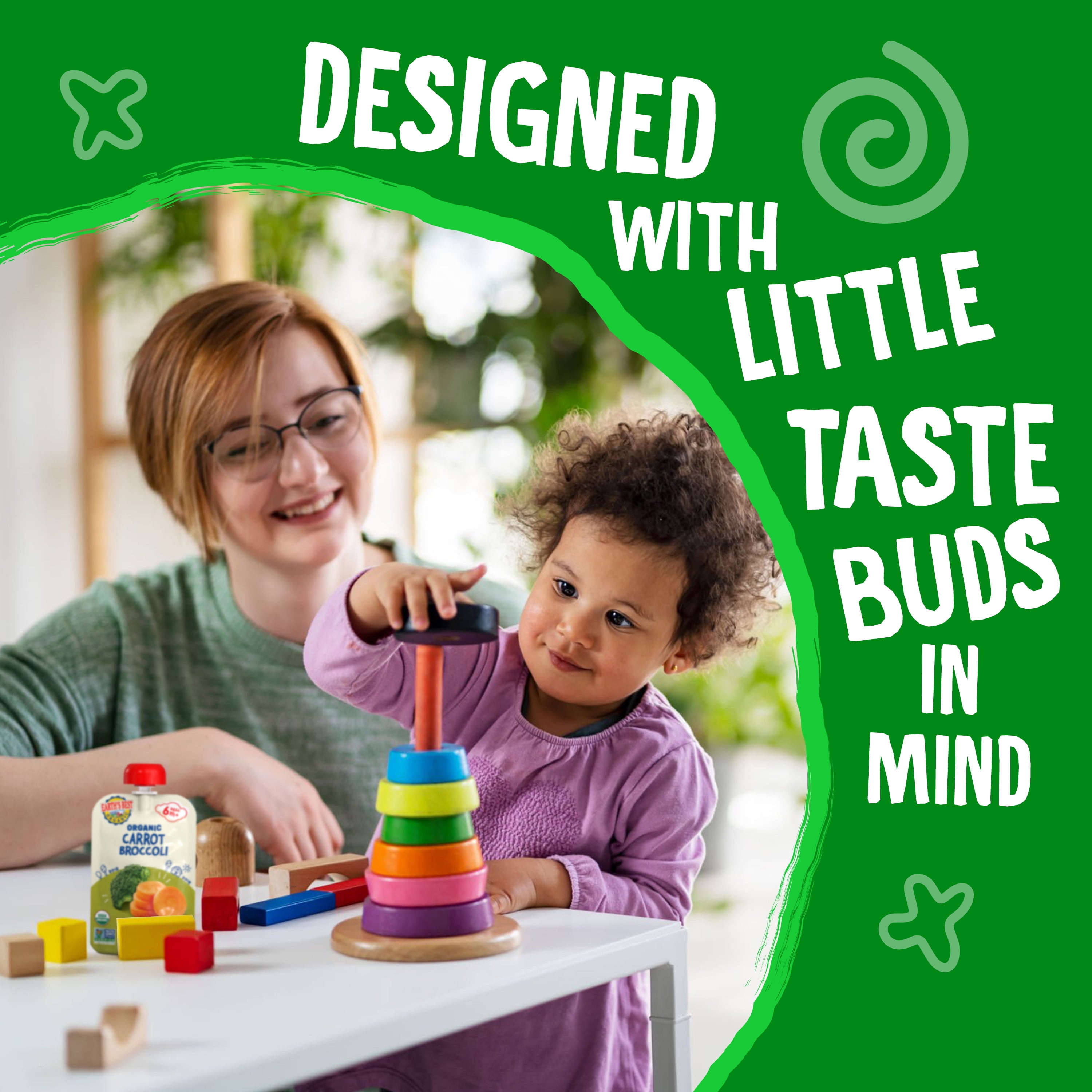Earth's Best Organic Stage 2 Baby Food, Carrots Broccoli Veggie Puree, 3.5 oz Pouch
