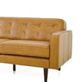 thumbnail image 4 of Harvey Mid-Century Modern Tight Back Genuine Leather Sofa in Tan, 4 of 6