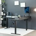 thumbnail image 3 of VIVO 2-Tier Electric 75" x 63" Corner Desk, Black Table Top, Black Frame, 3 of 8