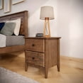 thumbnail image 4 of Grain Wood Furniture Greenport 2-Drawer Bedroom Nightstand, Solid Wood with Brushed Walnut Finish, 4 of 6