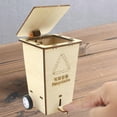 thumbnail image 5 of Wood Garbage Can DIY Wooden Science with Foot Pedal and Wheel Projects Model, 5 of 8