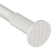 SPOKKI Tension Curtain Rod, 51-168 Inches Adjustable Closet Tension Rod Rust-free No Drilling Shower Curtain Rod, Anti-slip Spring Steel Rod for Bathroom White