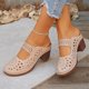 thumbnail image 4 of Correas de Tacón para Tacones Altos Zapatillas de Mula Casuales de Pie Cerrado de Moda con Tacón de Bloque de Corte Ventilado para Tacones Altos de las Mujeres, 4 of 9