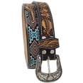thumbnail image 2 of 41-42  Unisex 1.5" Western Floral Tooled Beaded Full-Grain Leather Belt 26RT51B, 2 of 3