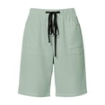 thumbnail image 7 of Yteetum Women's Bermuda Shorts Summer Elastic Waist Drawstring Knee Length Shorts Casual Solid Loose Fits Lightweight Comfy Workout Shorts, 7 of 7
