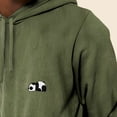 thumbnail image 5 of Dalix Panda Embroidered Fleece Hoodie Mineral Wash Long Sleeve Sweatshirt Mens in Olive L Large, 5 of 5