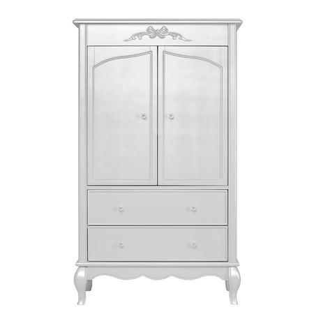 UPC: 0617629821321 | Evolur Aurora Armoire in Akoya Grey Pearl Spacious Storage