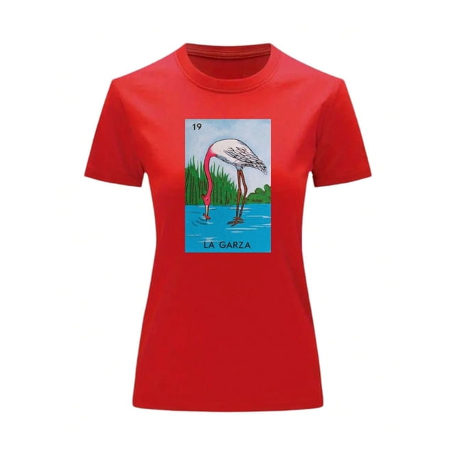Playera Unisex De La Garza De La Loteria Mexicana Color Rojo Talla Chica Marca Emil SaEs