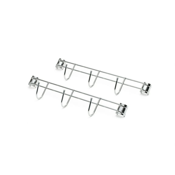 HSS Steel 13.4” Wide Side Bar with 3 Hooks Chrome, 2-Pack, Hardware