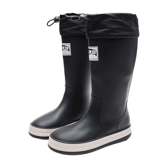 Male Female Couples High-Tube Outdoor Non-Slip Lightweight Rubber Boots Rainboots Waterproof Car Wash Work Anti-Slipping Rain Boots Summer Garden Shoes