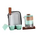 thumbnail image 4 of Juego de Té Kung Fu Tetera Mini Cerámica con 3 Tazas Resistente Al Calor Portátil con Tapa Kung Fu Tetera Juego de Té Chino para El Hogar azul Macarena Tetera portátil, 4 of 8