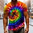 thumbnail image 4 of JAJAHO Men's Short Sleeve T Shirt Tie Dye Crew Neck Comfortable Breathable Graphic Tee Casual Daily Wear Summer Outfits Stylish Tops, 4 of 8